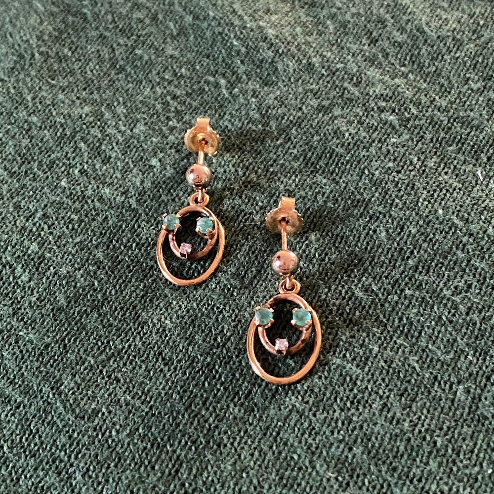 August I 14K G.F. Green Peridot Oval Dangles